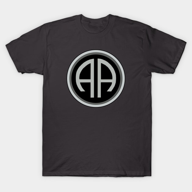 82ND AIRBORNE Gray Circle T-Shirt by Trent Tides